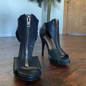 Black Zipper Heels